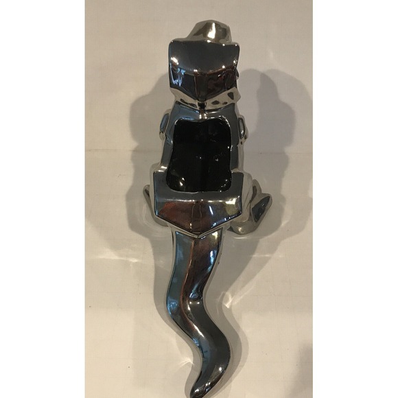 Chrome Dinosaur Trex Tyrannosaurus Rex Planter Pot - Picture 4 of 10